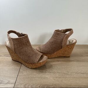 Fergalicious Brown Woven Wedge Sandals